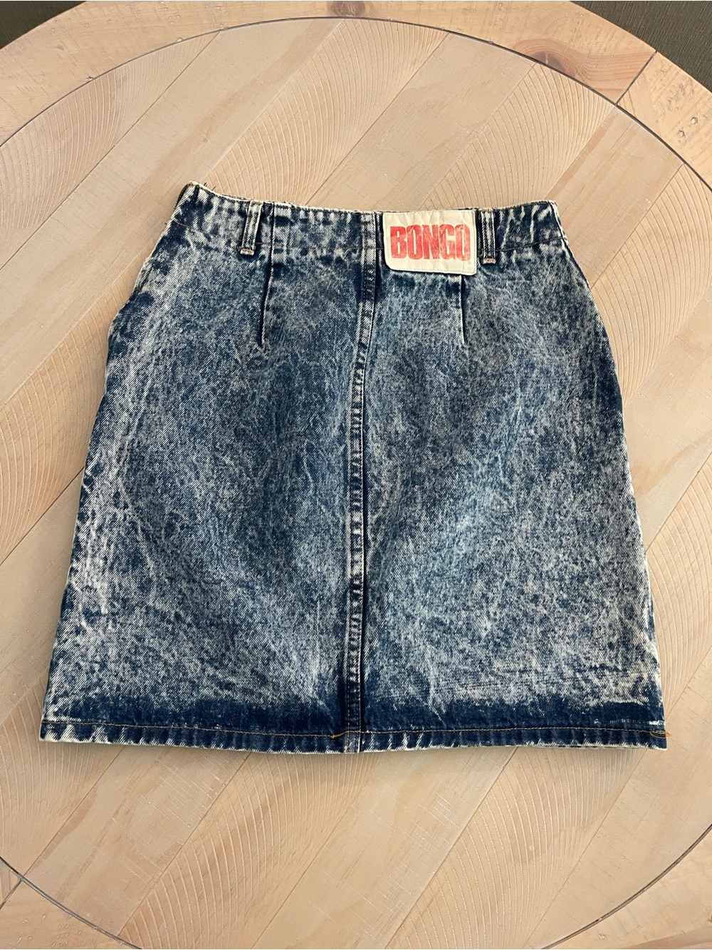 BONGO Acid Wash Denim Mini Skirt - Black and Gray